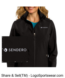 Embroidered Port Authority Women's Core Soft Shell Jacket - Standard Logo, Black Design Zoom